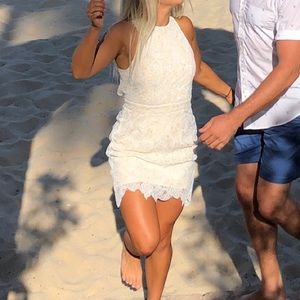 Super Down White Lace Dress